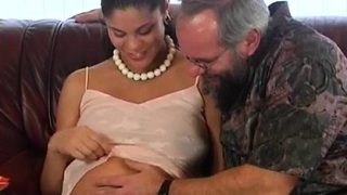 grandpas fun with preggo teen