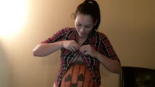 Huge pumpkin twin pregnancy belly